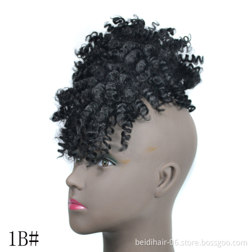 High Puff Afro Curly Wig Ponytail Drawstring Short Afro Kinky Ponytail Clip on